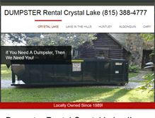 Tablet Screenshot of dumpsterrentalcrystallake.com